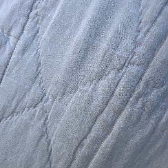 VTG Star Burst Quilt Calico Prairie Diamond Patchwork Hand Quilted 86x99 READ - Picture 14 of 16